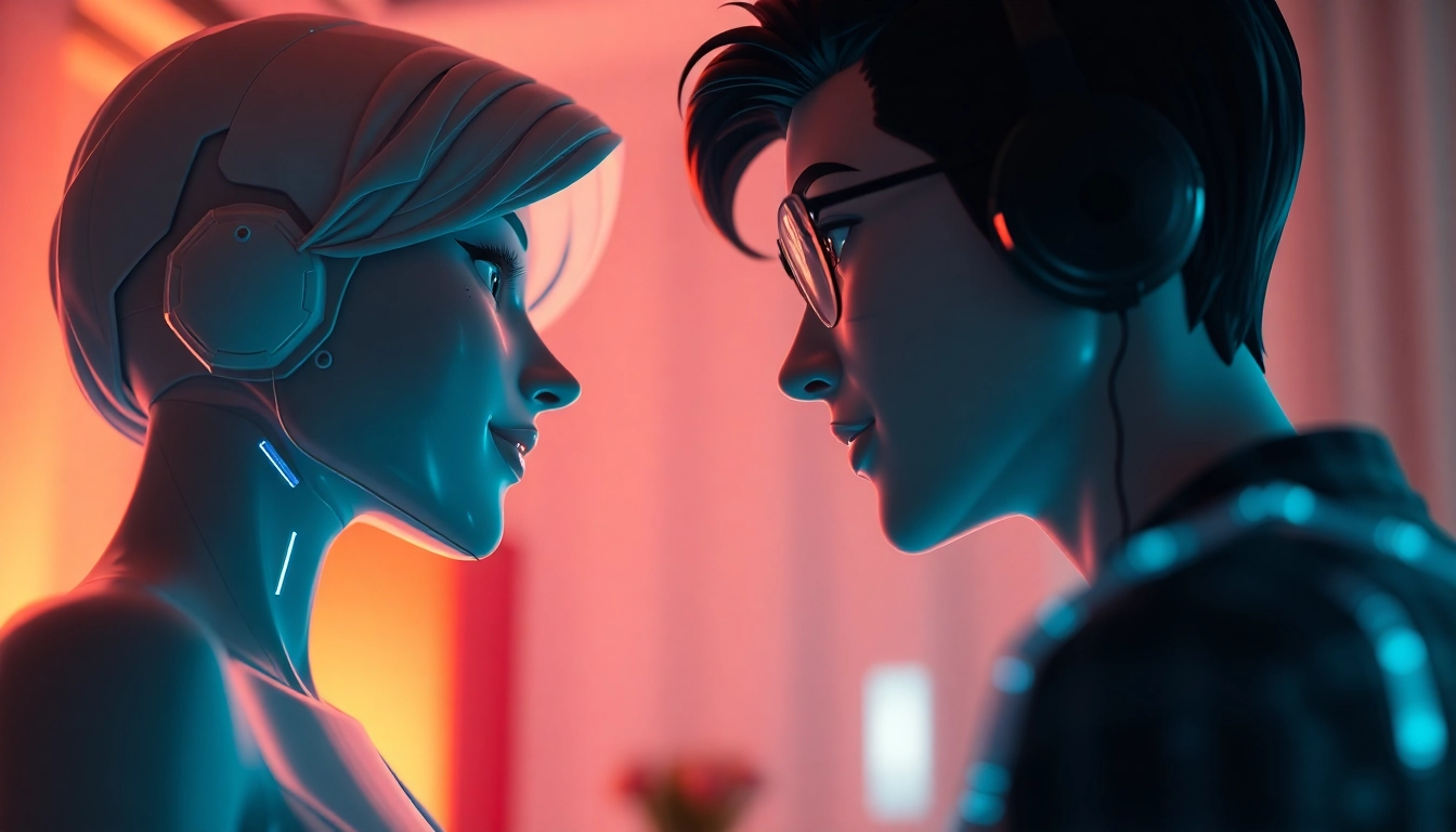 Engaging characters in a porn AI chat conversation with a modern digital interface.