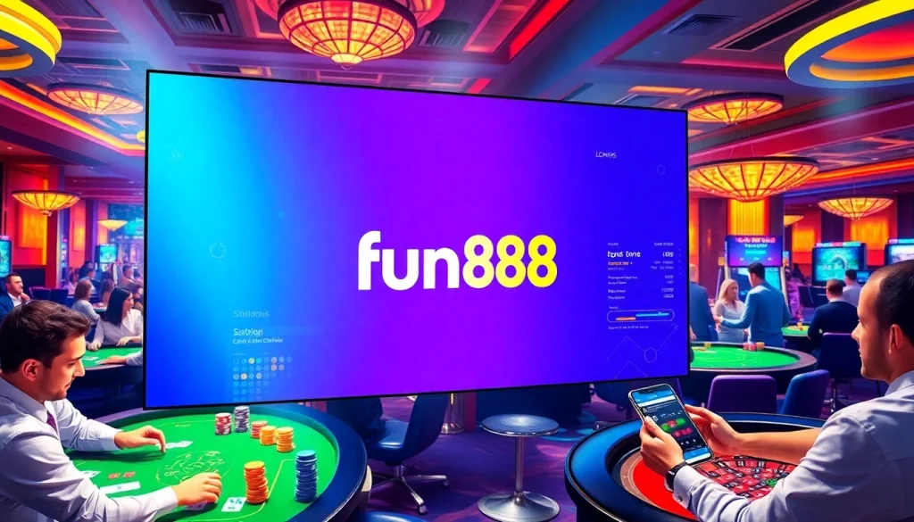 Engage with fun88's vibrant casino games featuring players at diverse tables thriving in a lively atmosphere.