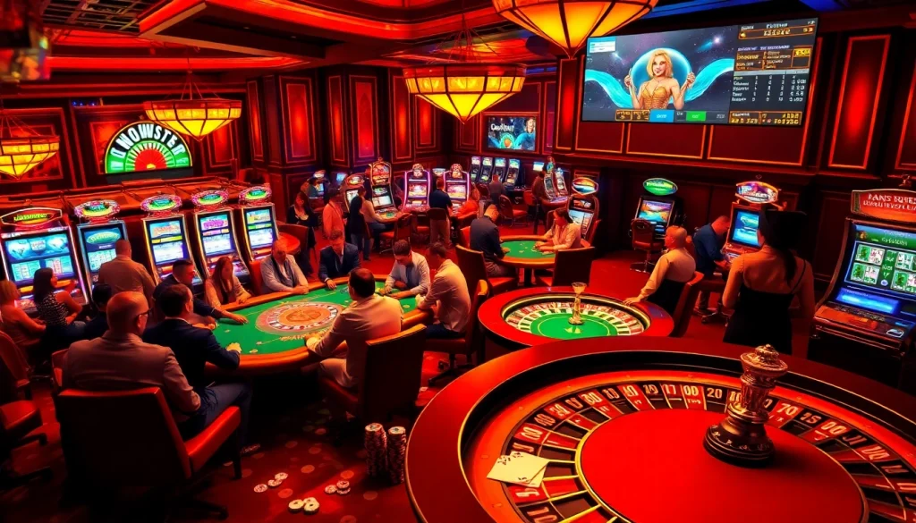 Experience a thrilling casino atmosphere with vibrant games and a betting slip featuring https://nohu.wiki/.